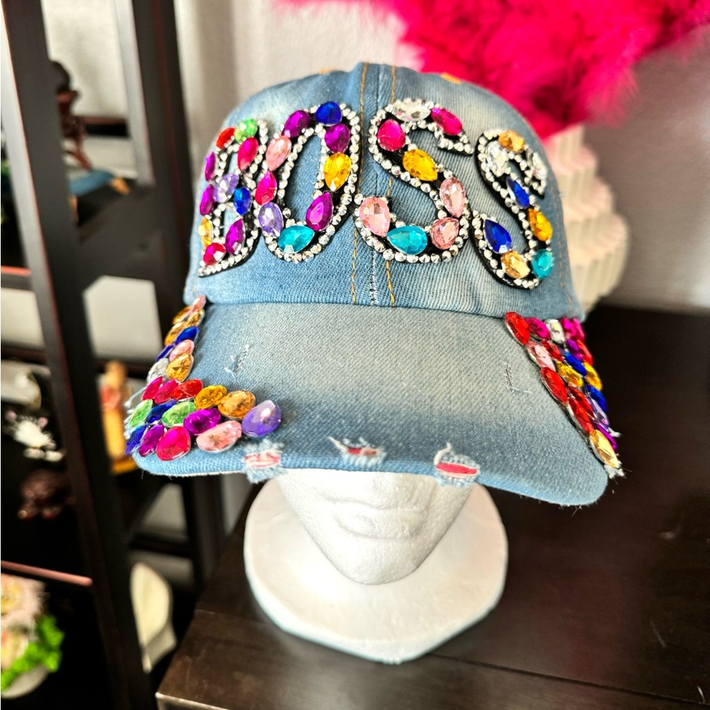 BOSS Bejeweled Denim Baseball Cap